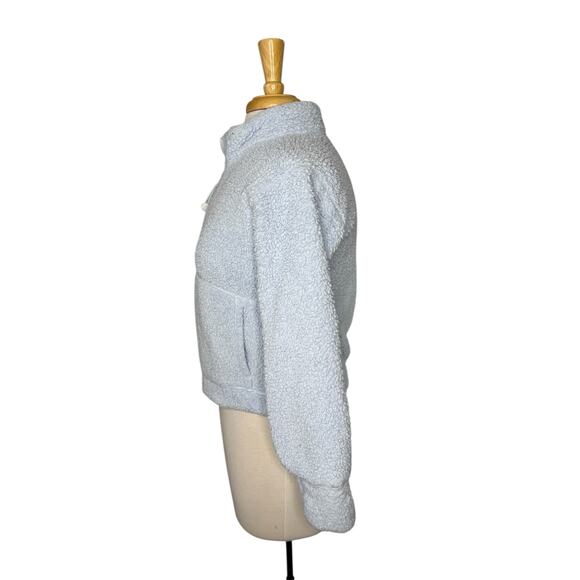 ATHLETA GIRL Teddy Fleece Full Zip Jacket in Pale Blue Size Large 12 Pockets - Picture 2 of 8